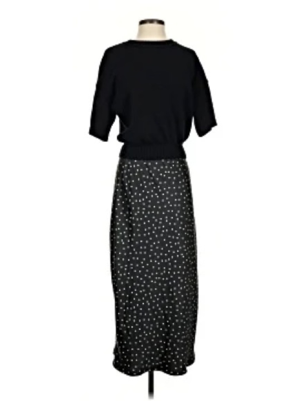 Evereve Black Maxi Dress with White Polka Dots